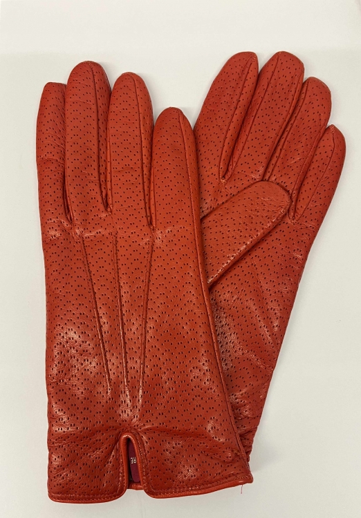 Leder Damenhandschuh, orange