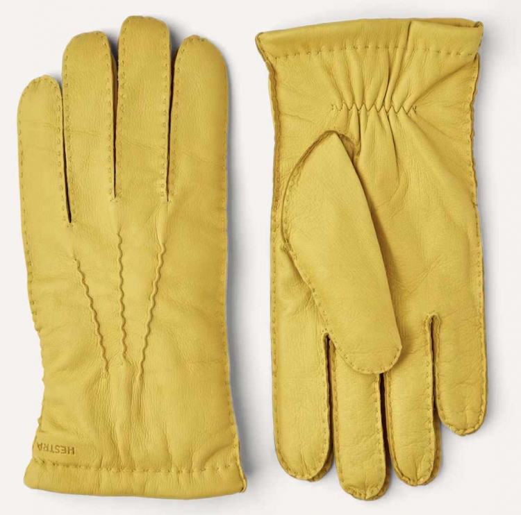 Herren Hirschlederhandschuh, gelb