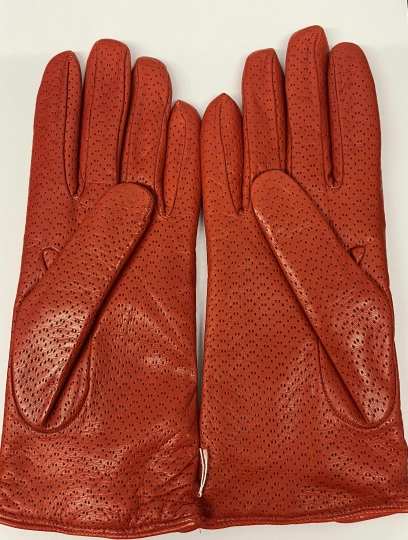 Leder Damenhandschuh, orange