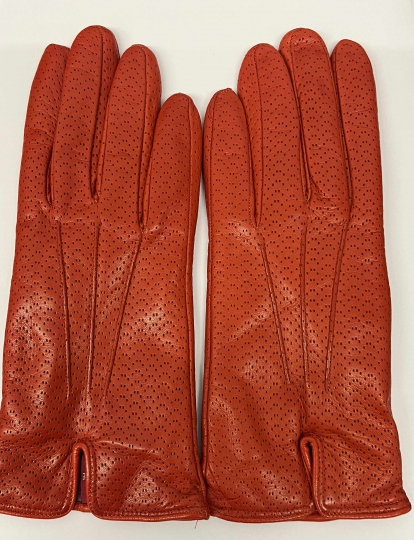 Leder Damenhandschuh, orange